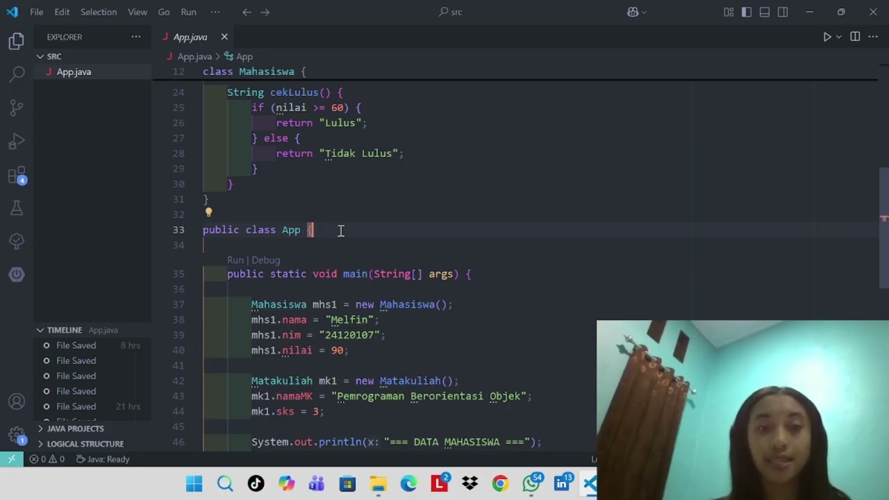 Penjelasan Program Java Pemrograman Berorientasi Objek (PBO) – Class Mahasiswa dan Matakuliah