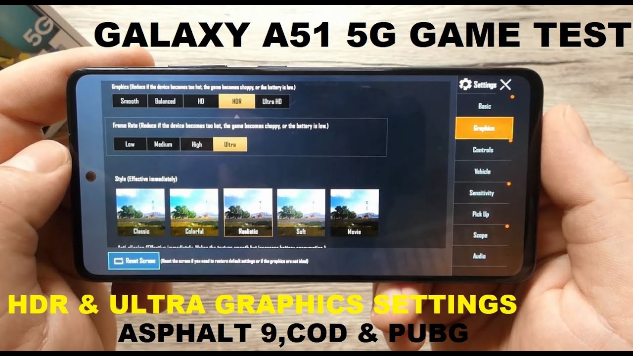 Galaxy A51 5G - Gaming ! Asphalt 9,C.O.D , PUBG ! HDR Graphics and Ultra Frame Rate!?