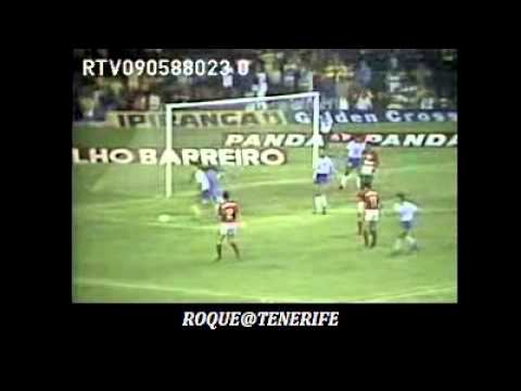FLAMENGO BRASIL 0 Y NACIONAL DE MONTEVIDEO 2 FUTBOL SUPERCOPA LIBERTADORES AÑO 1988