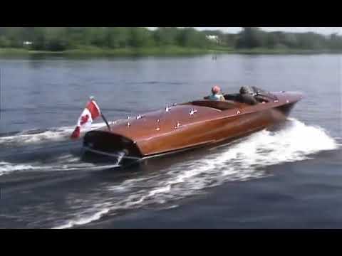 Wooden Boats in motion, Clarion RA 23 barrelback