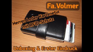 Herren Leder Kartenetui mit RFID-Schutz Fa.Volmer [Unboxing & Erster Eindruck]
