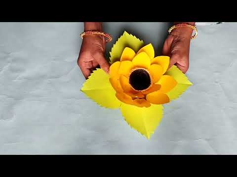 easy pepar flower craps /pepar flower leaf wall hanging /Lasya rangoli designs