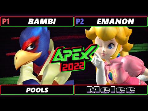 Apex 2022 - Bambi (Falco) Vs. Emanon (Peach) SSBM Melee Tournament