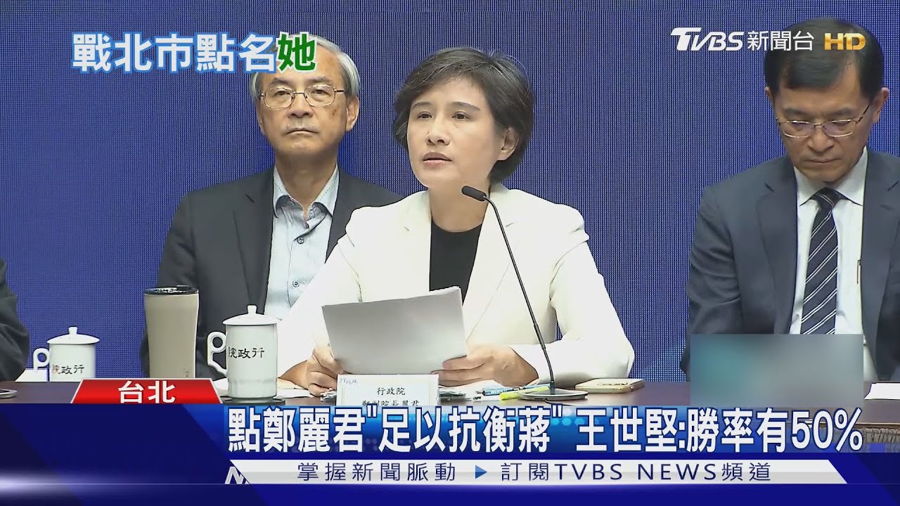 點鄭麗君「足以抗衡蔣」 王世堅:勝率有50%