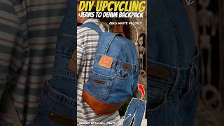 DIY Jeans to Denim Backpack 🎒 #diy #thriftflip #denim #backpack