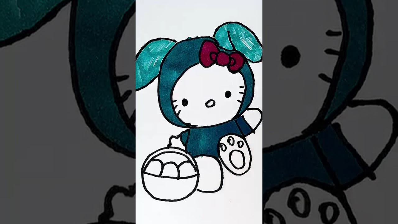🐰 “Easter Kitty Cutie! | Coloring Hello Kitty’s Egg Basket 🎨🐣”#HelloKitty #EasterColoring #BunnyEars