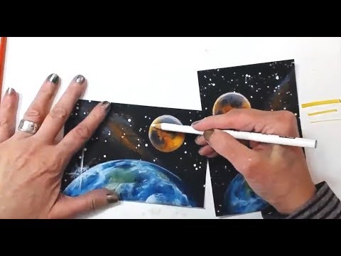 Painting Blood Moon Eclipse Art Cards and Drawing
