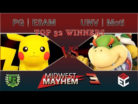 Midwest Mayhem 3  TOP 32 WINNERS - PG | ESAM (Pikachu) vs UNV | Moti (Bowser Jr)