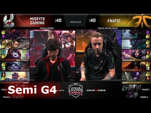 Fnatic vs Misfits | Game 4 Semi Finals S8 EU LCS Summer 2018 | FNC vs MSF G4