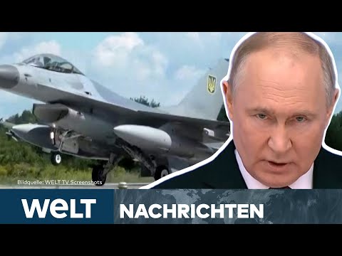 UKRAINE-KRIEG: Selenskyj präsentiert F16-Kampfjets – Wird Putin Drohung wahr machen? | WELT STREAM