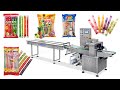 Automatic Horizontal Strip Freeze Pop Ice Lolly Popsicle Flow Packaging Machine