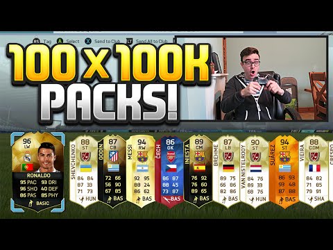 ONE HUNDRED 100K PACKS!!! THE LUCKIEST FIFA 16 PACKS EVER!!!