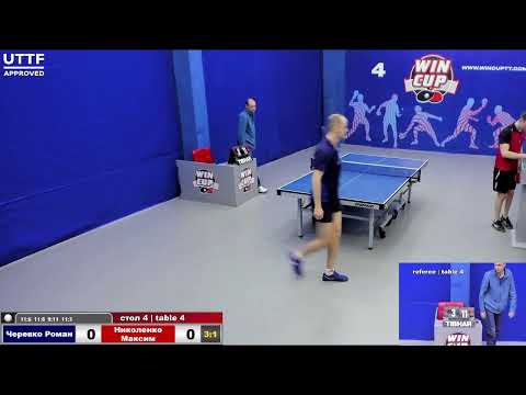 20:30 Черевко Роман 3-1 Николенко Максим стол 4 Юг-3  05.04.21