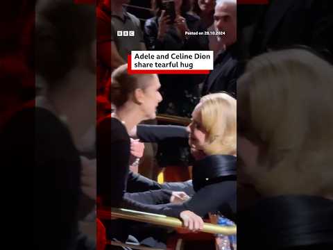 Video | Adele and Celine Dion share a tearful hug in Vegas. #Adele #CelineDion #BBCNews