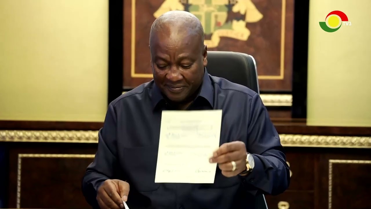 WATCH VIDEO: President Mahama assents to bills abolishing E levy, betting tax, and emissions tax