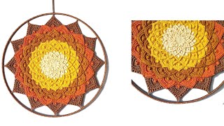 Háčkovaná Mandala - Lotosový květ 45 cm č.3