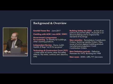The Building Safety Act - What's Occurring - Siân Mirchandani KC and Paul Fisher