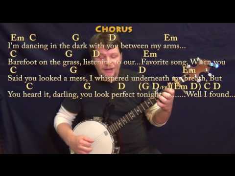 Perfect (Ed Sheeran) Banjo Cover Lesson with Chords/Lyrics - Capo 1st