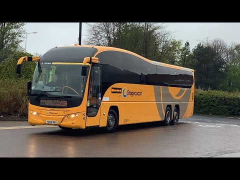 Stagecoach in fife Volvo B13RT plaxton elite 54111 (SP62 BMY) service:X24 *Loud￼ cooling fan*￼