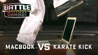 MacBook Air vs. Karate Kick of Death! - WIRED's Battle Damage