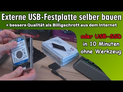 Externe USB Festplatte selber bauen ⭐ besser als Billigschrott ⭐ bauen in 10 Minuten