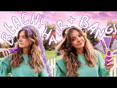 wavy hair routine // styling curtain bangs + easy...