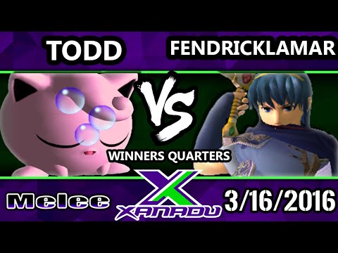 S@X 141 - FendrickLamar (Marth) Vs. Todd (Jigglypuff) SSBM Winners Quarters - Smash Melee