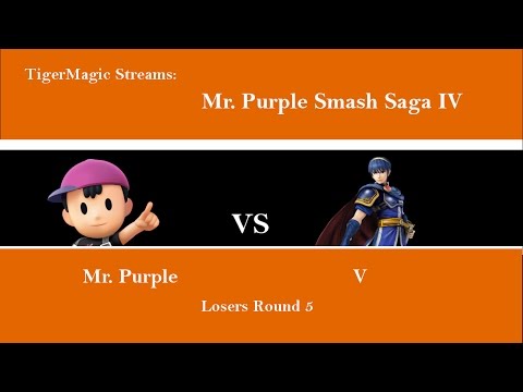 Mr. Purple Smash Saga IV- Mr. Purple (Ness) vs V (Marth)- Losers Round 5 Smash 4