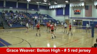 preview picture of video 'G Weaver, Class of 2011: Belton Volleyball @ Temple High (9/11/09)'