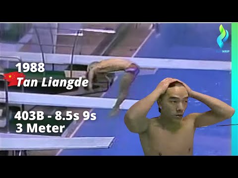 1988 Tan Liangde  3 Meter Diving China Olympics - 403b - 8.5s