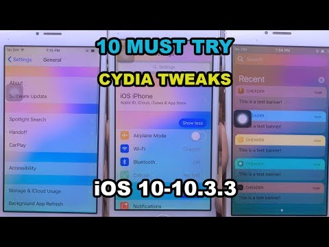 TOP MUST HAVE 10 CYDIA TWEAKS COMPATIBLE iOS 10-10.3.3