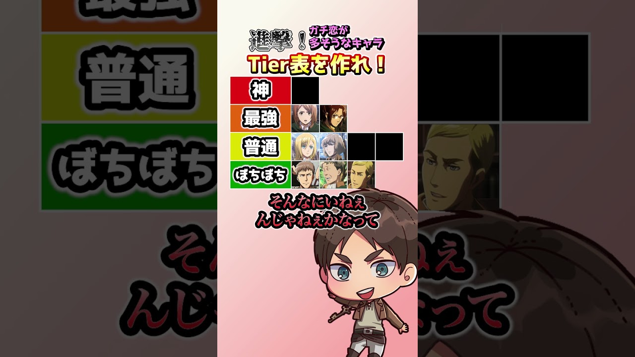 進撃キャラでガチ恋が多そうなTier表を作れ！　#進撃の巨人 #声真似 #attackontitan