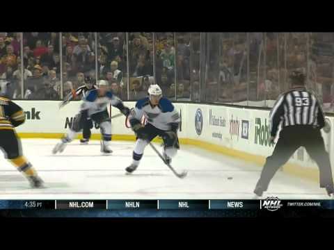 Milan Lucic cranks Magnus Paajarvi in 1st St. Louis Blues vs Boston Bruins 11/21/13 NHL Hockey.
