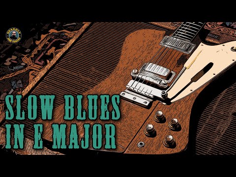 Slow blues backing track in E major