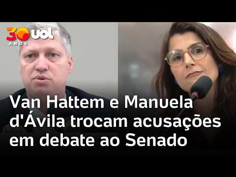 Marcel van Hattem e Manuela d’Ávila trocam acusações em debate ao Senado pelo RS; veja
