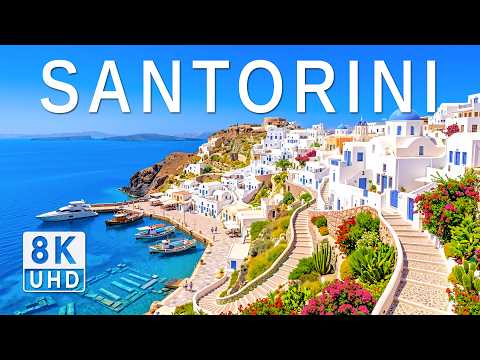 Santorini 8K Drone Footage | Cliffside Villages, Crystal Waters & Aegean Bliss UHD