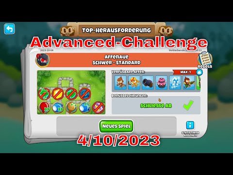 BTD 6 Top Herausforderung 04.10.2023 | bloonstd6 - Advanced Challenge  -  Moab on steriods
