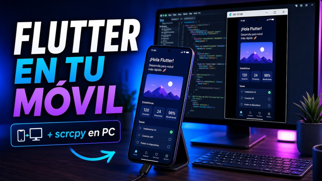 Ejecuta tu App Flutter en un Celular Real y Mírala en la PC con scrcpy
