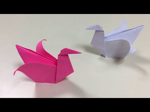 Origami SCHWAN falten mit Papier - Vogel basteln - Einfache Bastelidee für Anfänger