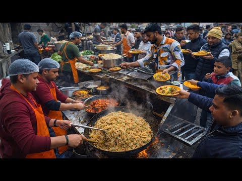 World’s Craziest Indian Street Fast Food 🔥 Large Scale Fried Rice, Noodles & Chilli Potato Making