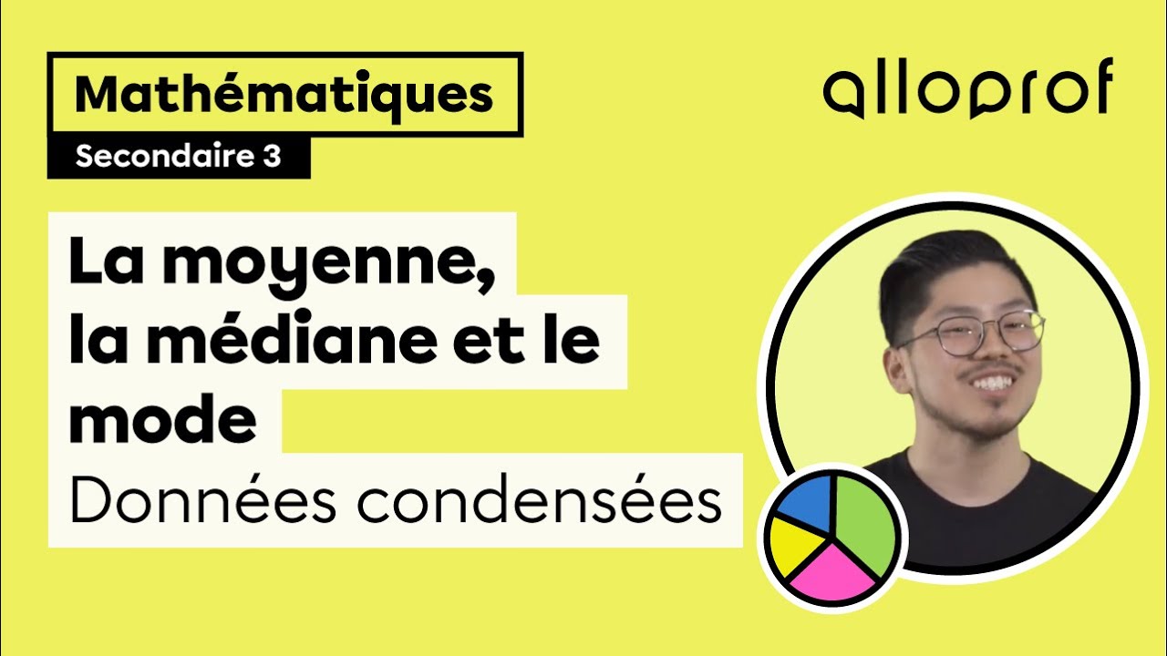 La moyenne, la médiane et le mode : données condensées