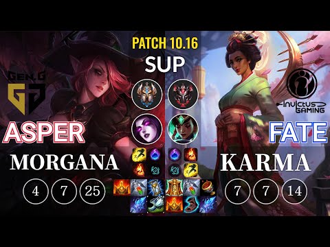 GEN Asper Morgana vs IG Fate Karma Sup - KR Patch 10.16