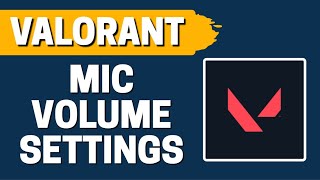 How To Change Mic Volume In Valorant