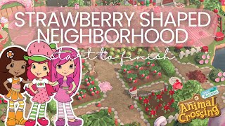 Full Strawberry Shaped Neighborhood! Start to Finish | ACNH | Animal Crossing New Horizons 2025