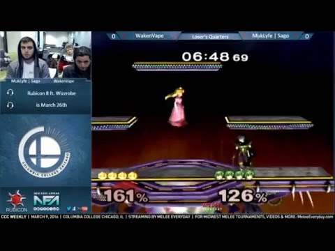 CCC Weekly [3/9/16] - MuKLyFe | Sago (Marth) vs. WakenVape (Peach) - Loser's Quarters