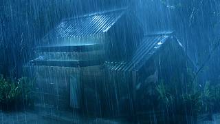 (No Ads) Relaxing Rain & Thunder on Tin Roof ⛈️ | Deep Sleep Quickly in 3 Minutes