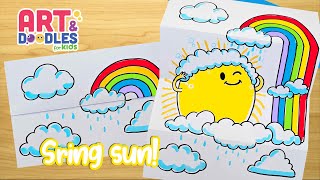 How to draw THE SUN | FOLDING SURPRISE | Art and doodles for kids