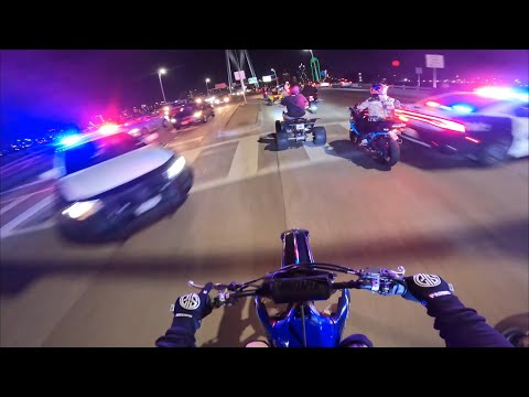 Crazy Police Chase On Dirt Bikes! *COPS BLOCK OFF HIGHWAY*