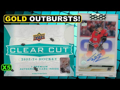Opening 5 Boxes of 2023-24 Upper Deck Clear Cut Hockey Hobby