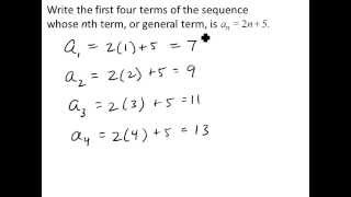 List Terms of a Sequence Given a Formula